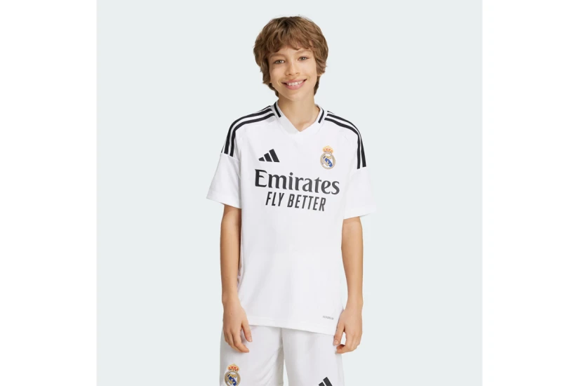 Adidas Real Madrid 24-25 Home Παιδική Ποδοσφαιρική Φανέλα Λευκή, Μαύρη