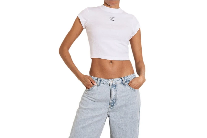 Calvin Klein Crop Top Κοντομάνικο Γυναικείο 