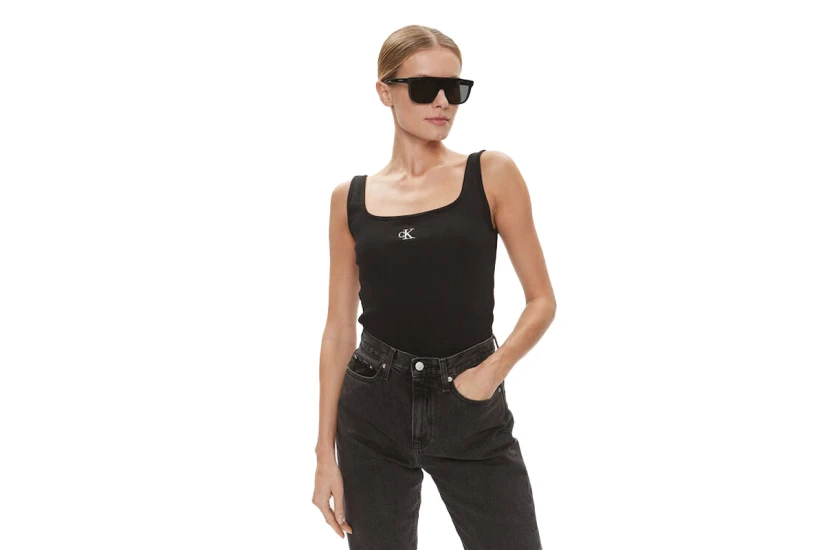 Calvin Klein Γυναικεία Αμάνικη Μπλούζα Μαύρη