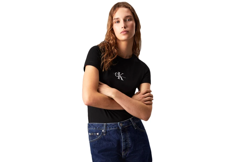 Calvin Klein Monologo Slim Tee Γυναικείο Κοντομάνικο T-Shirt