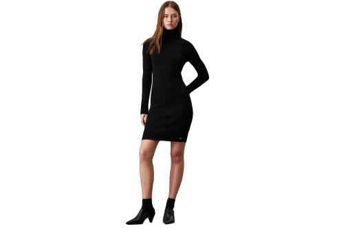 Calvin Klein Woven Label Turtleneck Φόρεμα Mini Γυναικείο (J20J224150 BEH)