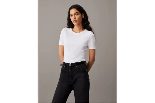 Calvin Klein Slim Ribbed Cotton T-Shirt Γυναικείο (J20J224458 YAF)