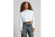 Calvin Klein Woven Label Cropped Γυναικείο Πουκάμισο Λευκό