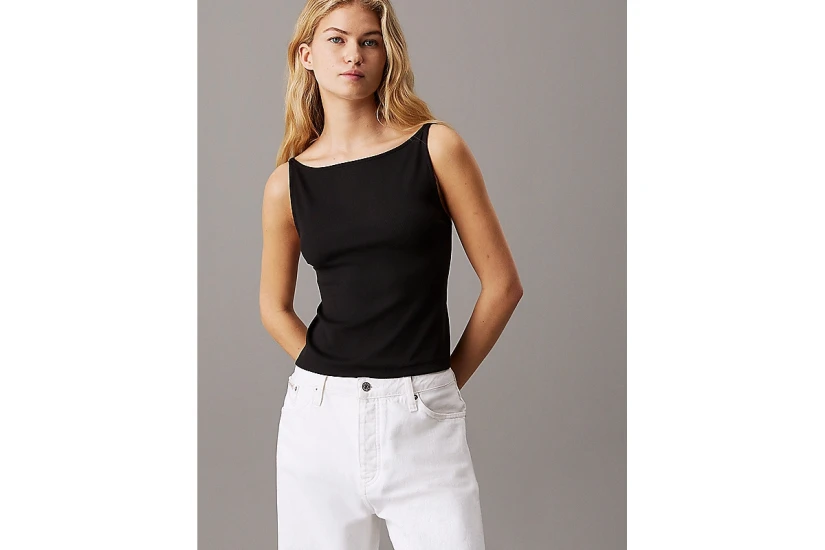 Calvin Klein Γυναικεία Αμάνικη Μπλούζα με Τιράντες Μαύρη