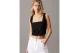 Calvin Klein Γυναικείο Αμάνικο Crop Top Μαύρο