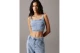 Calvin Klein Denim Bralette Γυναικείο Αμάνικο Τζιν Crop Top
