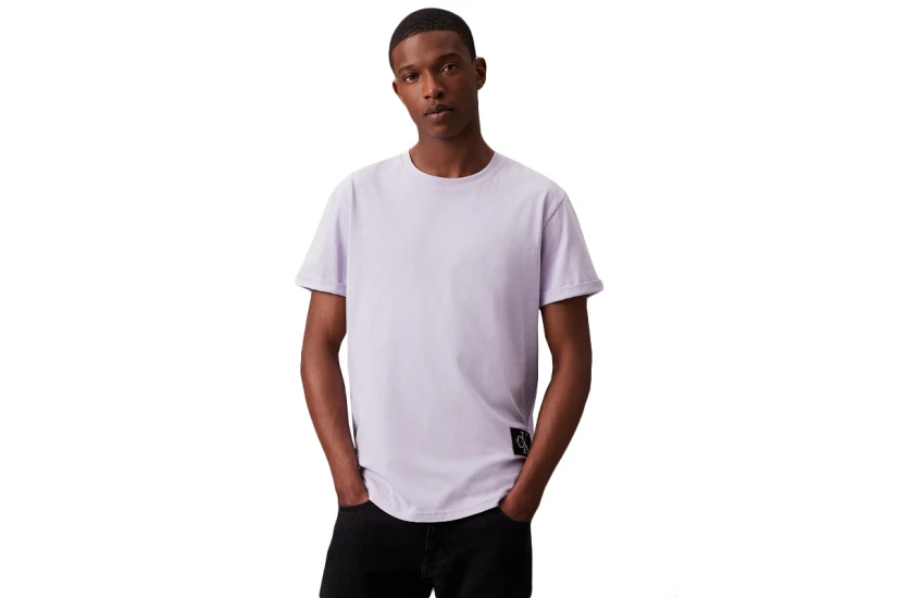 Calvin Klein Cotton Badge Ανδρικό Κοντομάνικο T-Shirt Λιλά