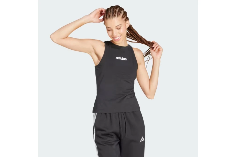 Adidas Performance Essentials Linear Γυναικεία Αμάνικη Μπλούζα Μαύρη