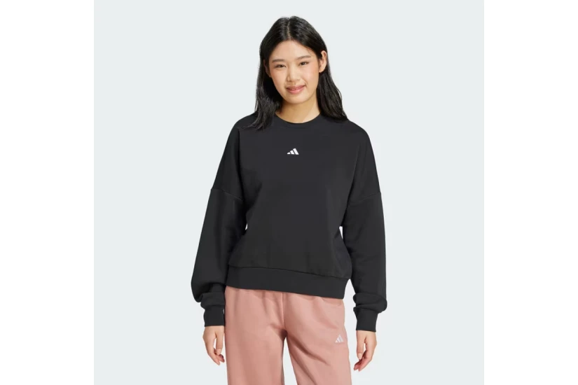 Adidas Essentials Feelcozy Γυναικεία Μπλούζα με Λαιμόκοψη Μαύρη