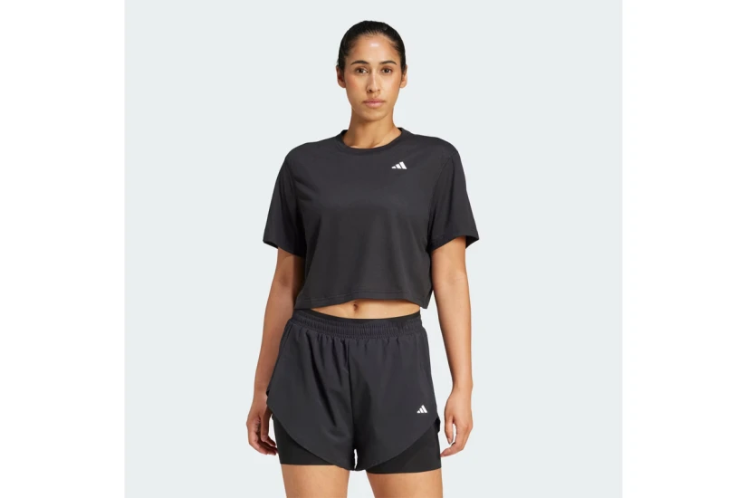 Adidas Performance We Min Γυναικείο Κοντομάνικο Cropped T-Shirt Μαύρο