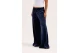 Juicy Couture Wide Leg Classic Velour Γυναικείο Παντελόνι Φόρμας Μπλε Σκούρο
