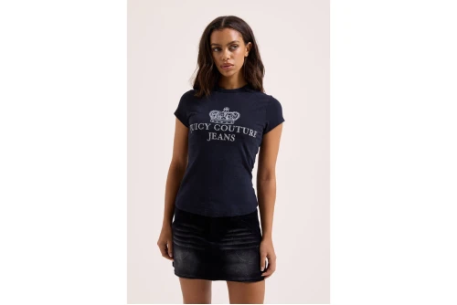 Juicy Couture Jeans Black Washed Longline T-Shirt Γυναικείο (JCDBJ126961 101)