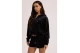 Juicy Couture Madison Diamante Γυναικεία Ζακέτα με Κουκούλα Βελουτέ Μαύρη