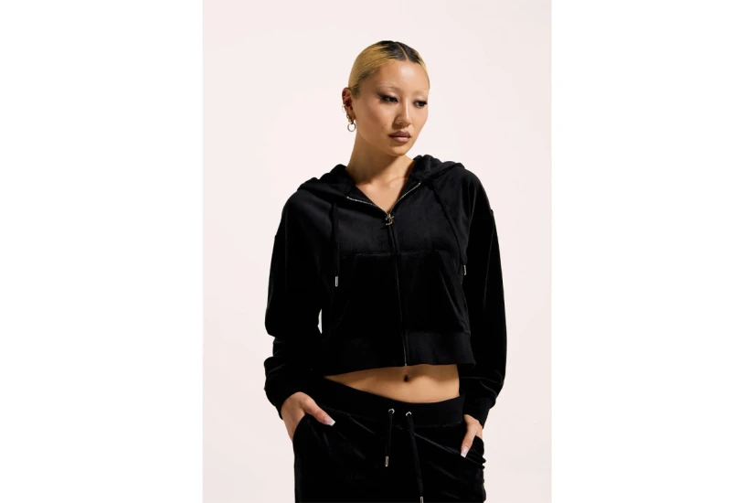 Juicy Couture Madison Γυναικεία Ζακέτα Βελουτέ με Κουκούλα