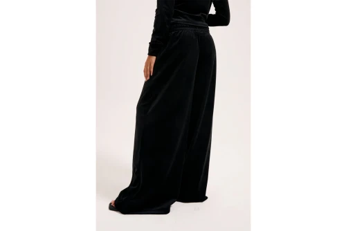 Juicy Couture Outline Diamante Wide Leg Παντελόνι Φόρμας Γυναικείο (JCWBJ225309 101)