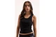 Juicy Couture Ribbed Outline Diamante Racer Γυναικεία Αμάνικη Μπλούζα Μαύρη