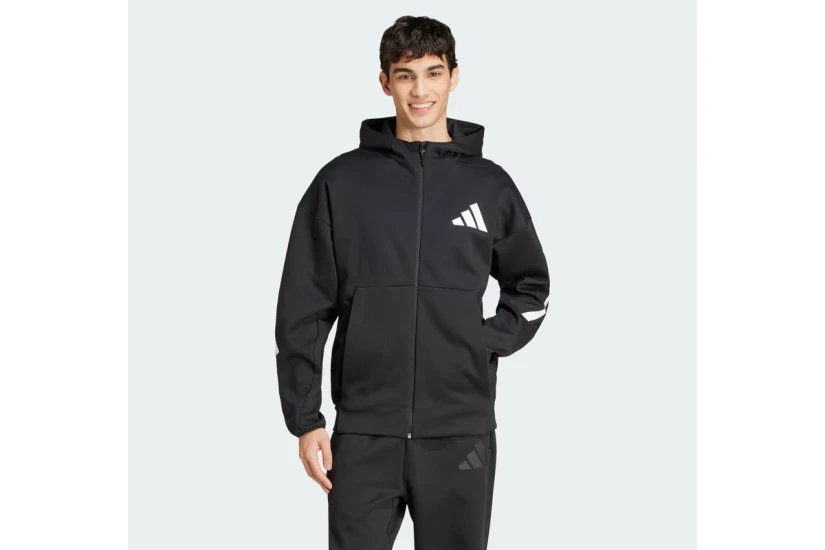 Adidas Performance Z.N.E. Aνδρική Βαμβακερή Ζακέτα με Κουκούλα Μαύρη