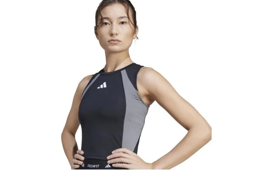 Adidas Performance Techfit Colorblock Μπλούζα Αμάνικη Γυναικεία (JE3670)