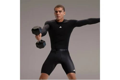 Adidas Performance Techfit Compression Μπλούζα Με Λαιμόκοψη Ανδρική (JE6702)