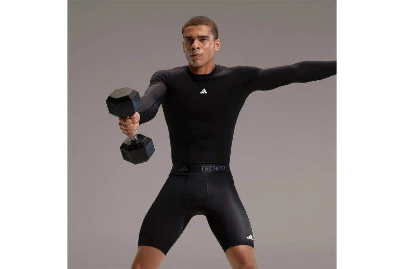 Adidas Performance Techfit Compression Μπλούζα Με Λαιμόκοψη Ανδρική (JE6702)