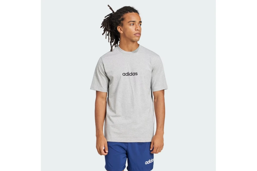 Adidas Performance Essentials Linear Single Jersey Ανδρικό Κοντομάνικο T-Shirt Γκρι