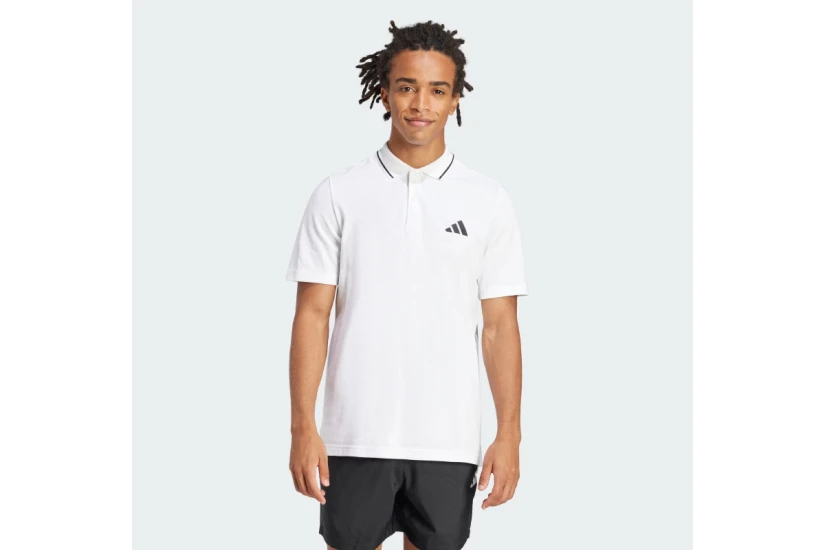 Adidas Performance Essentials Small Logo Pique Ανδρικό Polo Λευκό, Μαύρο