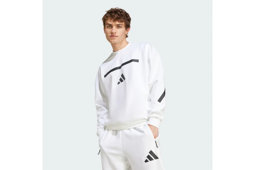 Adidas Z.N.E. Ανδρική Μακρυμάνικη Μπλούζα με Λαιμόκοψη Λευκή
