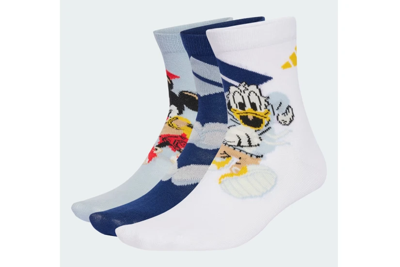 Adidas Performance Disney Mickey Mouse Παιδικές Ψηλές Κάλτσες Λευκές, Σιέλ, Μπλε Σκούρο 3 Ζεύγη