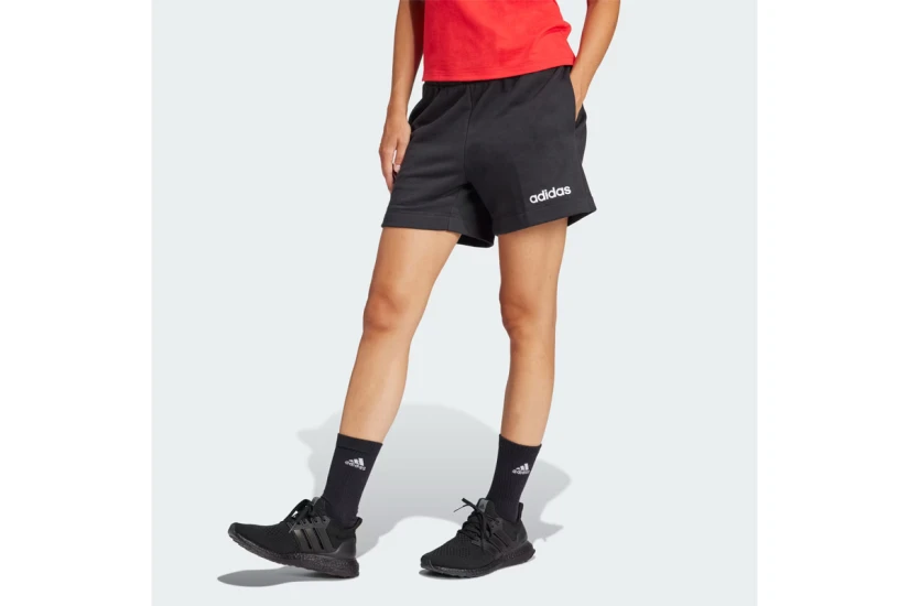 Adidas Performance Essentials Linear French Terry Γυναικείο Αθλητικό Σορτς Μαύρο, Λευκό