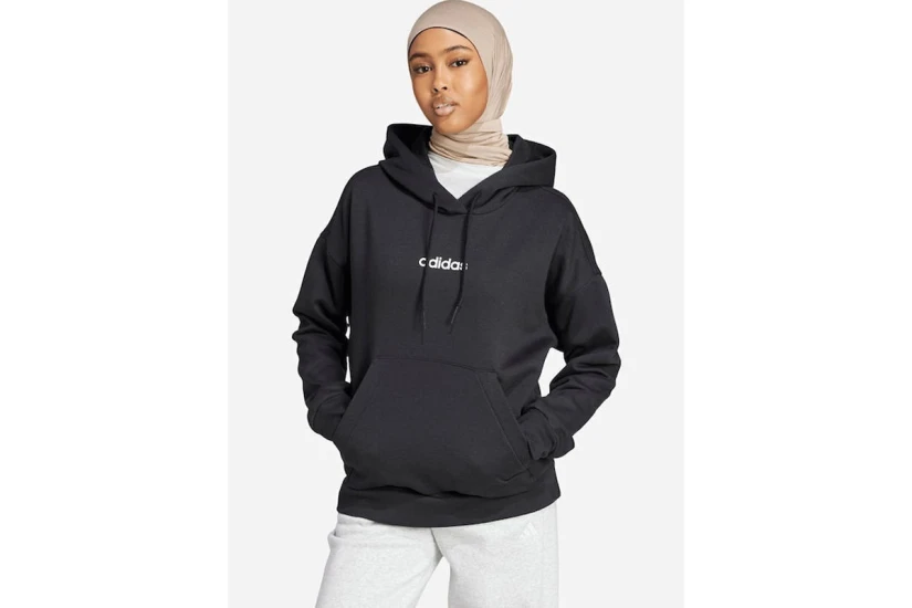 Adidas Performance Linear Fleece Γυναικείο Φούτερ με Κουκούλα Μαύρο