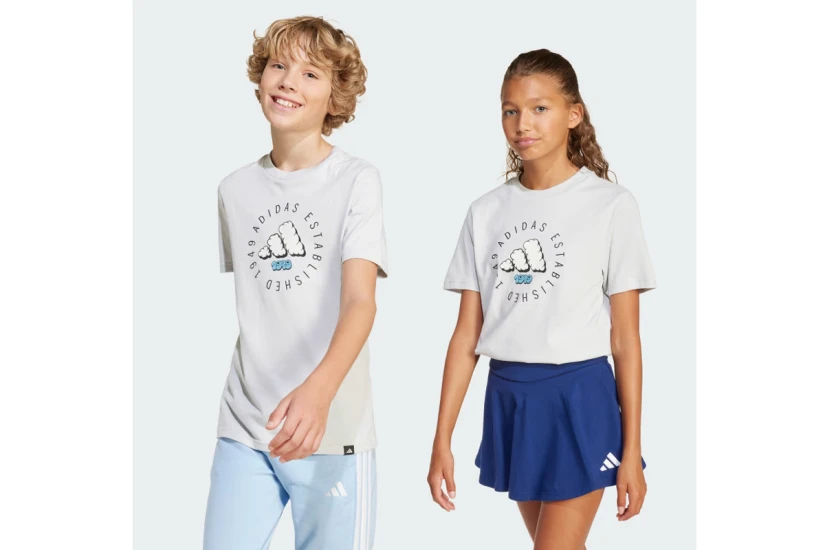 Adidas Performance Fun Graphic Παιδικό Κοντομάνικο T-Shirt Γκρι