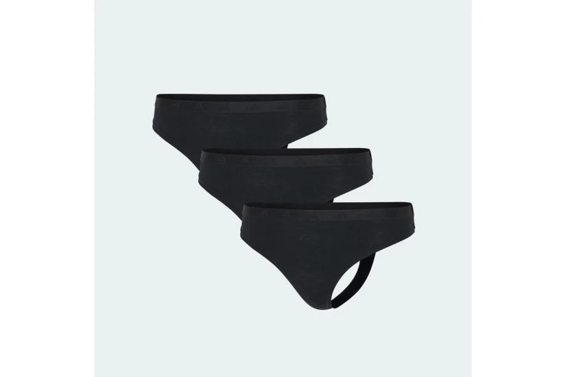 Adidas Performance Active Essentials Cotton Γυναικεία Εσώρουχα String Μαύρα 3 Τεμάχια