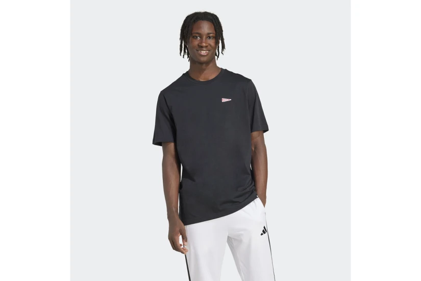 Adidas Pennant Trim Graphic Ανδρικό Κοντομάνικο T-Shirt Μαύρο