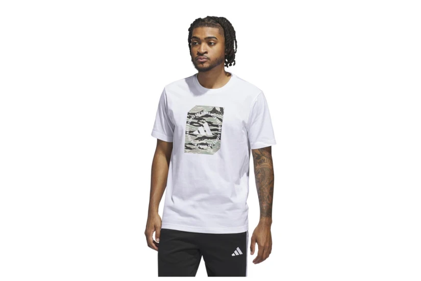 Adidas Performance Camo Shape Graphic Ανδρικό Κοντομάνικο T-Shirt Λευκό