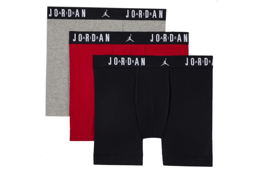 Jordan Flight Ανδρικά Boxer Εσώρουχα Μαύρα, Κόκκινα, Γκρι 3 Τεμάχια