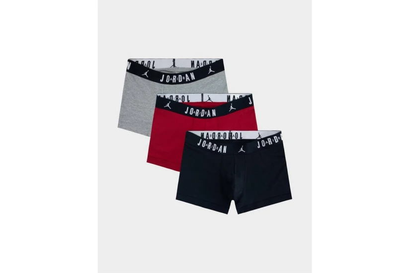Jordan Flight Cotton Core Ανδρικά Εσώρουχα Μπόξερ Μαύρα, Κόκκινα, Γκρι 3 Τεμάχια