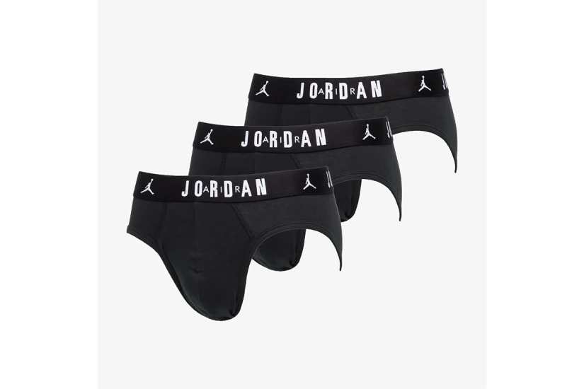 Jordan Flight Cotton Ανδρικά Εσώρουχα Σλιπ Μαύρα 3 Τεμάχια