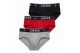 Jordan Flight Cotton Ανδρικά Εσώρουχα Σλιπ Μαύρα, Γκρι, Κόκκινα 3 Τεμάχια