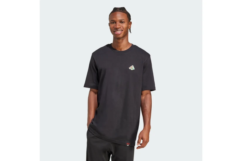 Adidas Mini Pizza Graphic Ανδρικό Κοντομάνικο T-Shirt Μαύρο