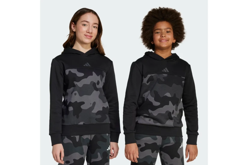 Adidas Seasonal Essentials Camo Fleece Παιδικό Φούτερ με Κουκούλα