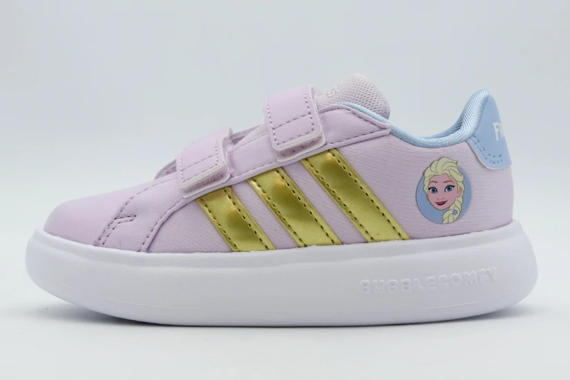 Adidas Disney Frozen Grand Court 3.0 Βρεφικά Sneakers Λιλά, Σιέλ, Χρυσά, Λευκά
