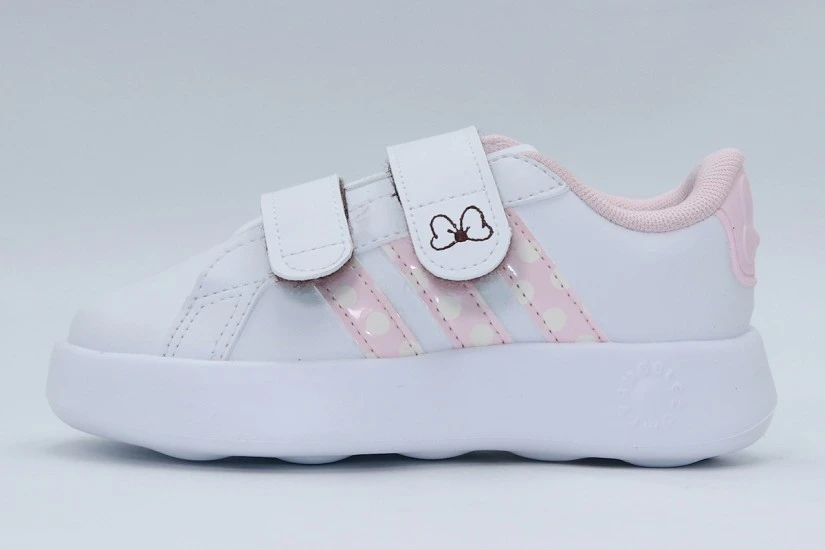 Adidas x Disney Minnie Mouse Grand Court Βρεφικά Sneakers Λευκά, Ροζ