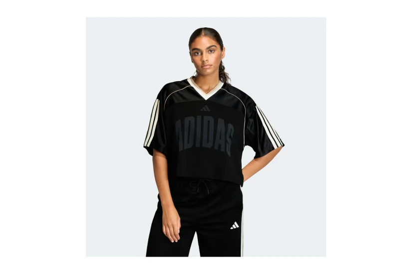 Adidas Performance Stadium Mesh Γυναικείο Κοντομάνικο Cropped T-Shirt Μαύρο, Λευκό, Μπεζ