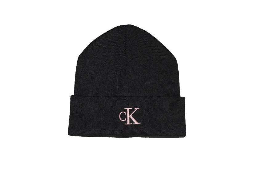 Calvin Klein Embroidered Monogram Χειμερινό Σκουφάκι Mαύρο