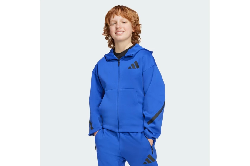 Adidas Z.N.E. Παιδική Πολυεστερική Ζακέτα με Κουκούλα Μπλε