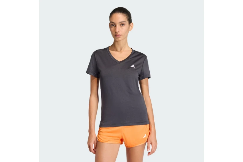Adidas Performance Workout Essentials V-Neck Γυναικείο Κοντομάνικο T-Shirt Μαύρο, Λευκό