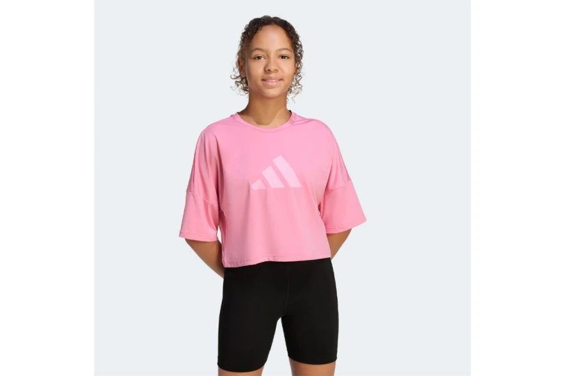 Adidas Performance Future Icons Cropped Παιδικό Κοντομάνικο T-Shirt Φούξια