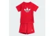 Adidas Originals Trefoil Loose Logo Βρεφικό Σετ Κοντομάνικη Μπλούζα - Σορτς Κόκκινο