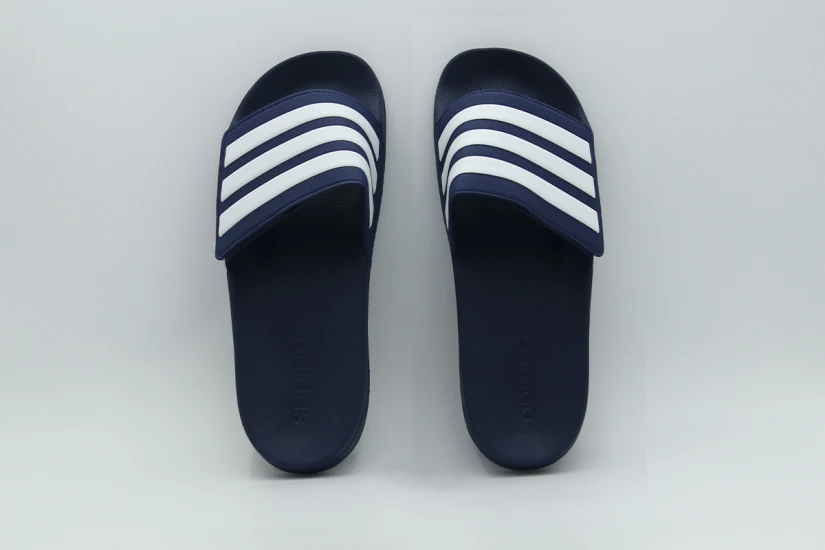 Adidas Performance Adilette Shower Velcro Slides Ανδρικές Παντόφλες Μπλε Σκούρο, Λευκές