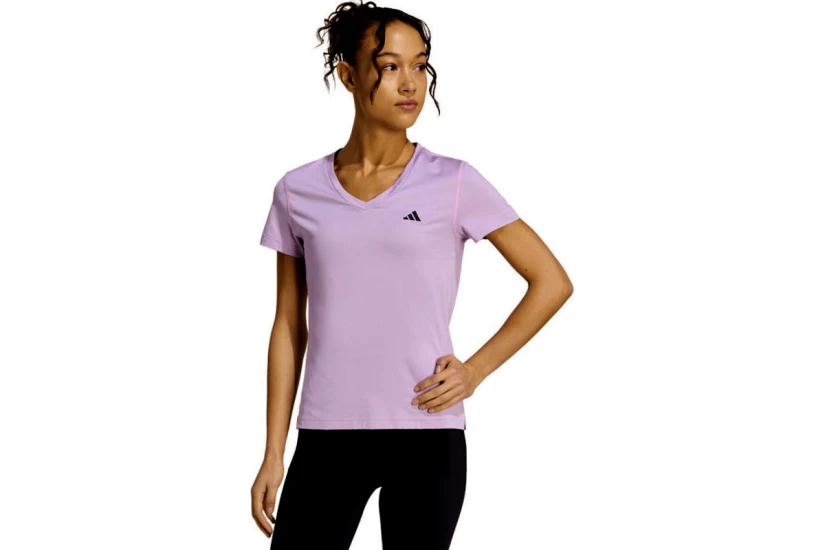 Adidas Performance Workout Essentials V-Neck Γυναικείο Κοντομάνικο T-Shirt Ροζ